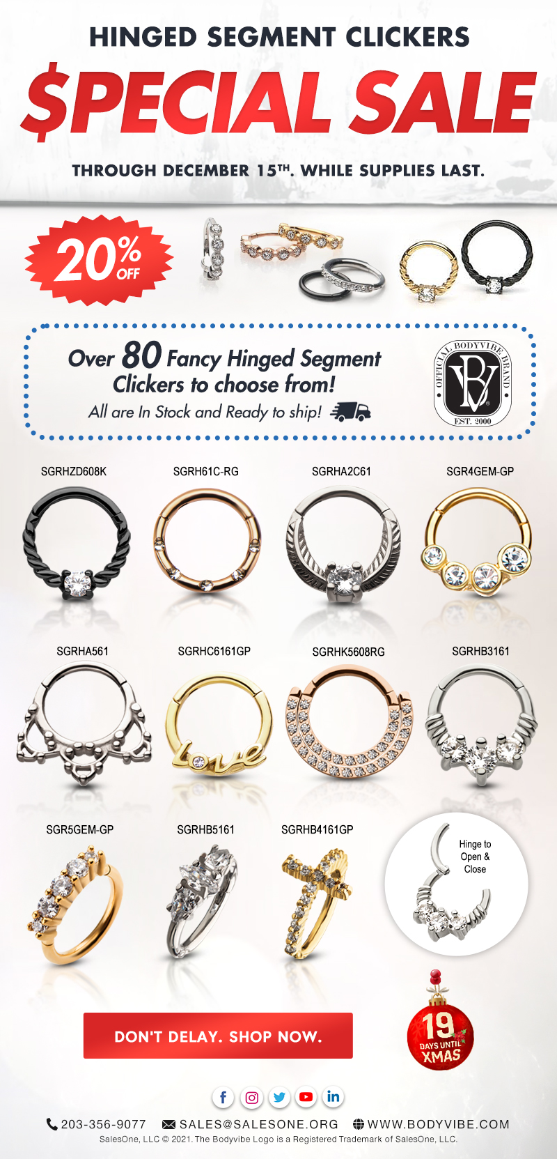 Special Sale on 80+ Hinged Segment Clickers