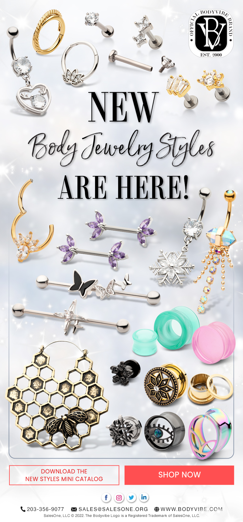 New Body Jewelry Styles are here! Just in time for the Winter season!