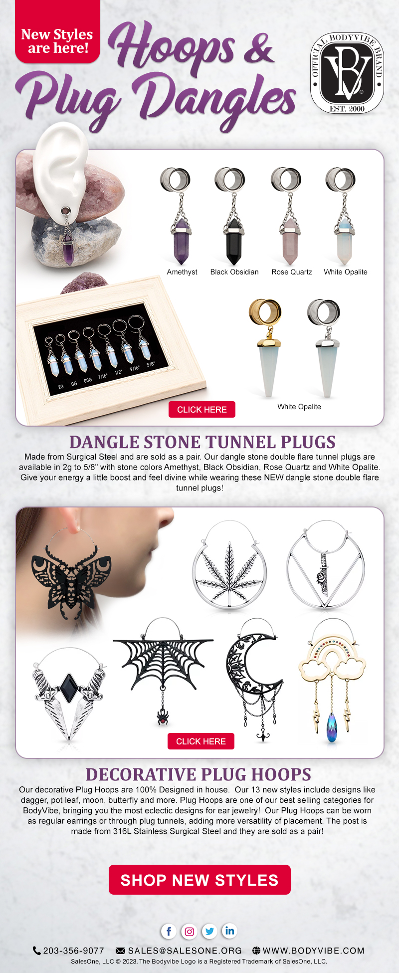 New Hoops & Plug Dangles styles are here!
