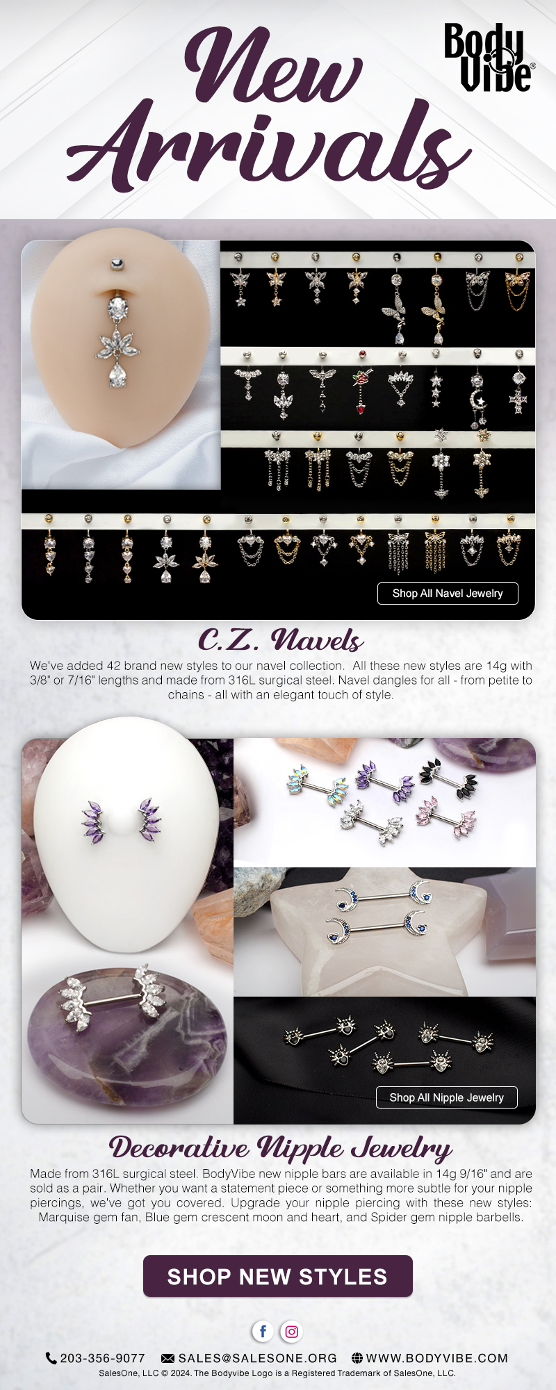 New Arrivals: Gem Navels & Nipple Barbells