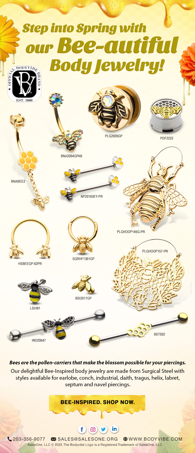 Step into Spring with our Bee-autiful Body Jewelry!