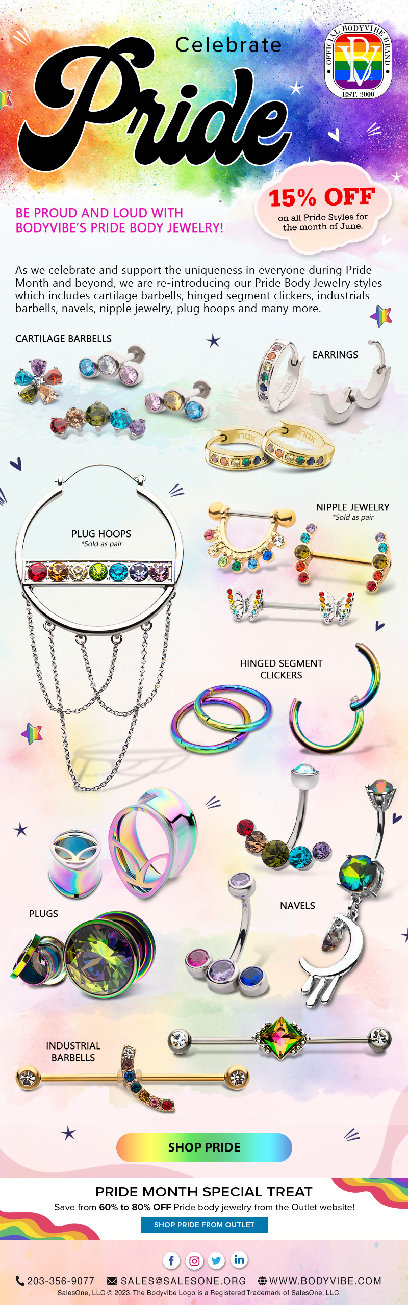 BodyVibe Celebrates Pride Month - 15% OFF Sale